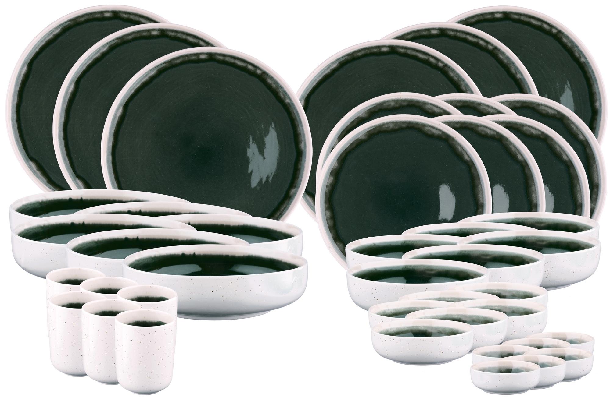 Geschirr-Set OXYGEN - 42 tlg. - Grün