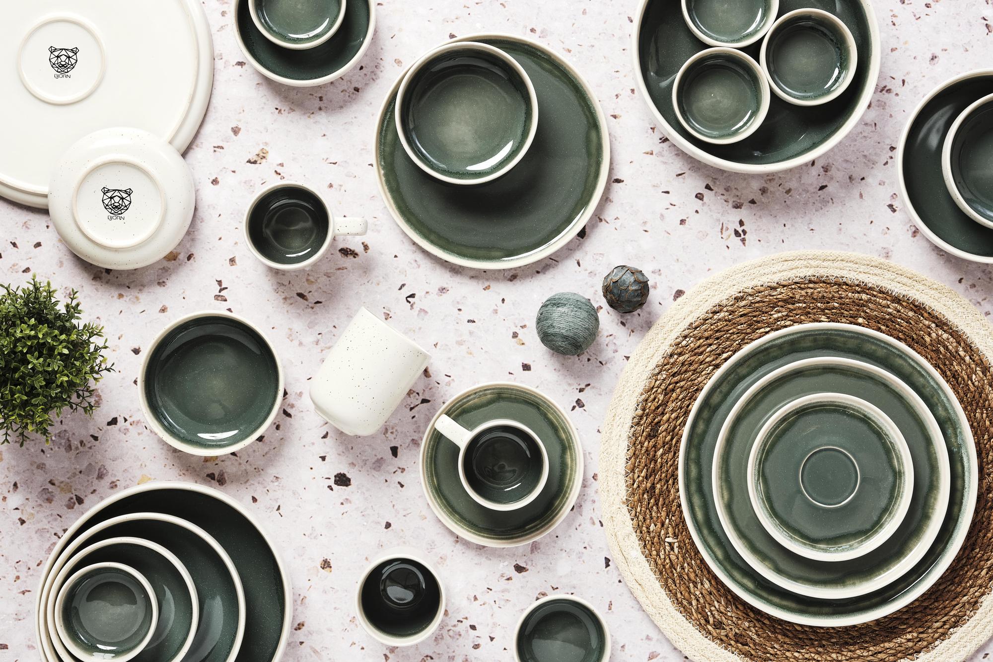 Geschirr-Set OXYGEN - 42 tlg. - Grün