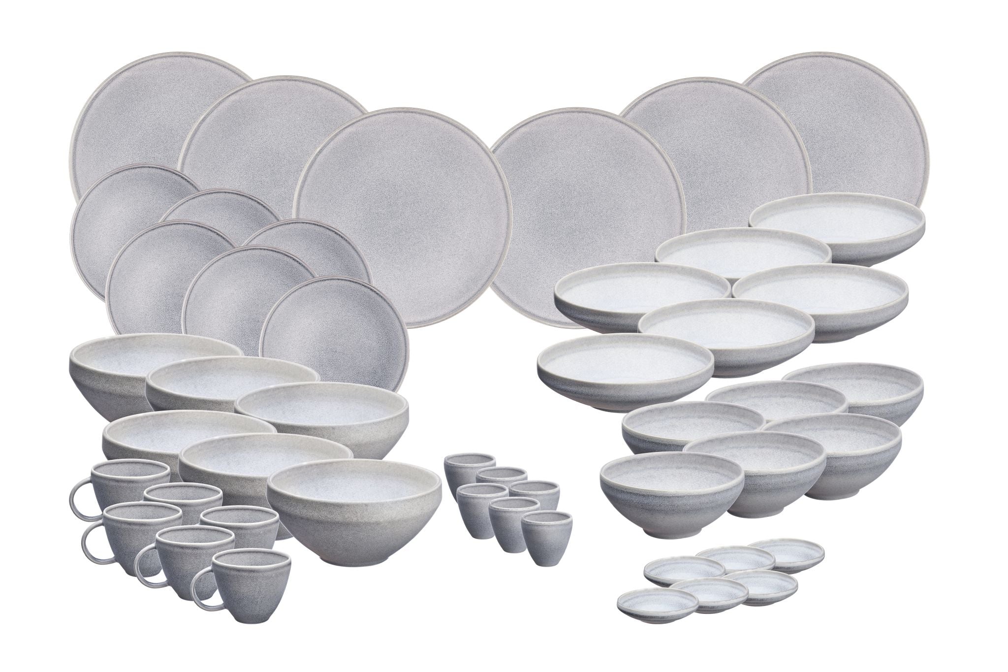 Geschirr-Set STONE - 48 tlg. - Mondgrau
