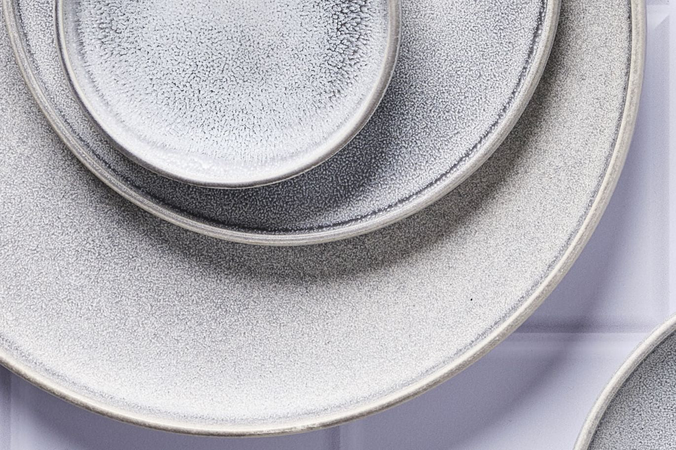 Geschirr-Set STONE - 48 tlg. - Mondgrau