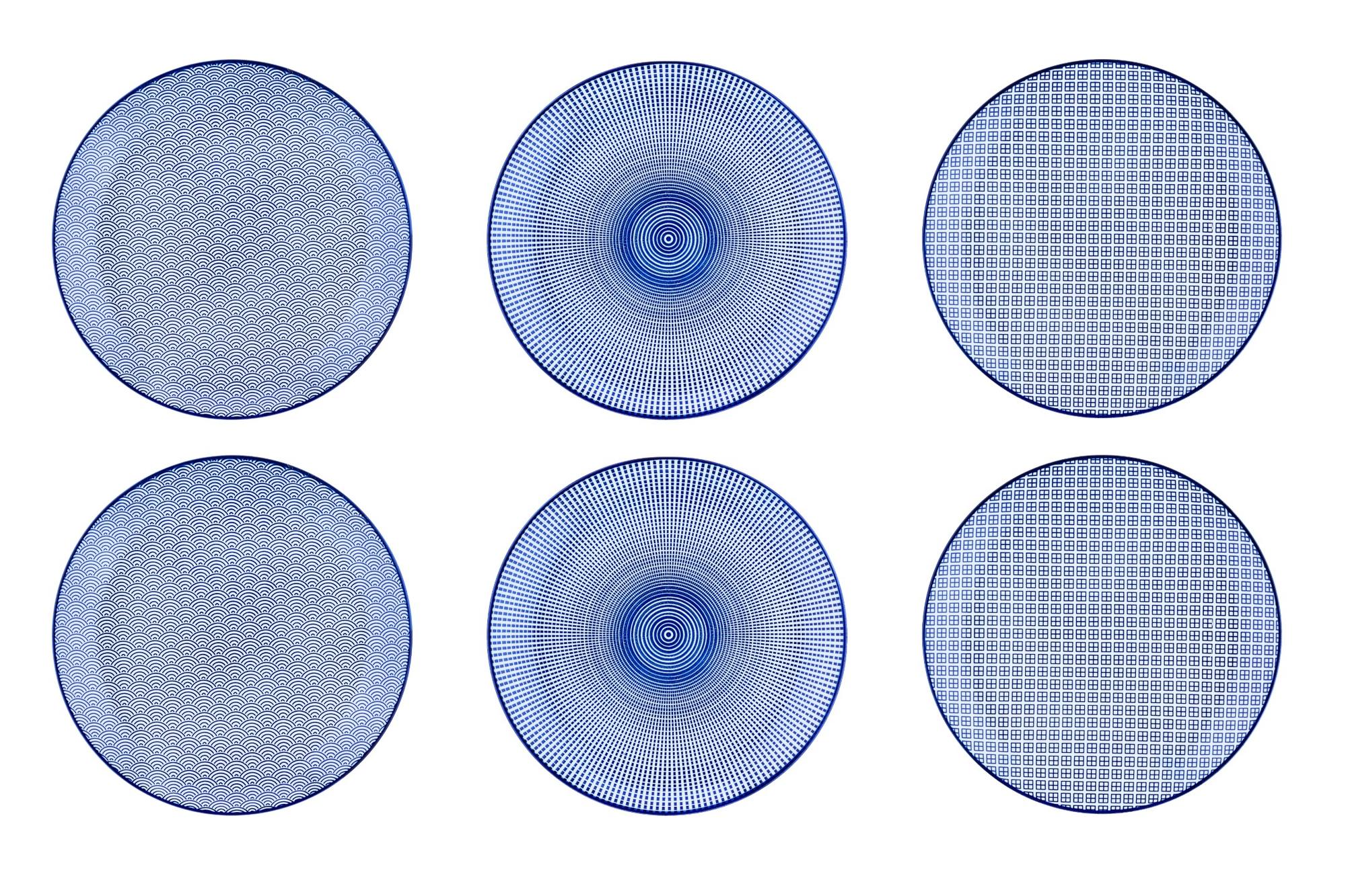 Geschirr-Set PATTERN - 18 tlg. - Dunkelblau