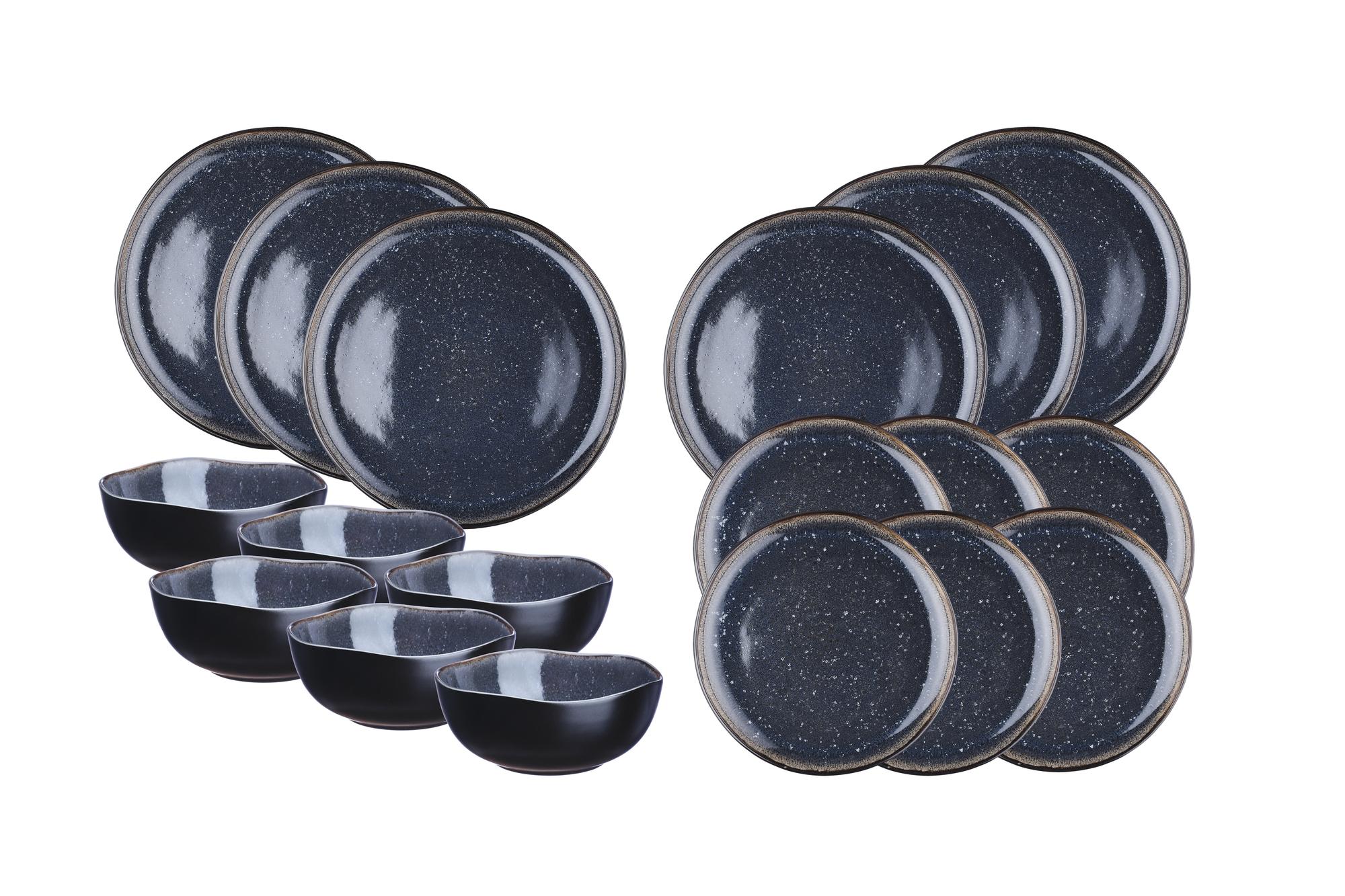 Geschirr-Set IRIS - 18 tlg. - Nachtblau