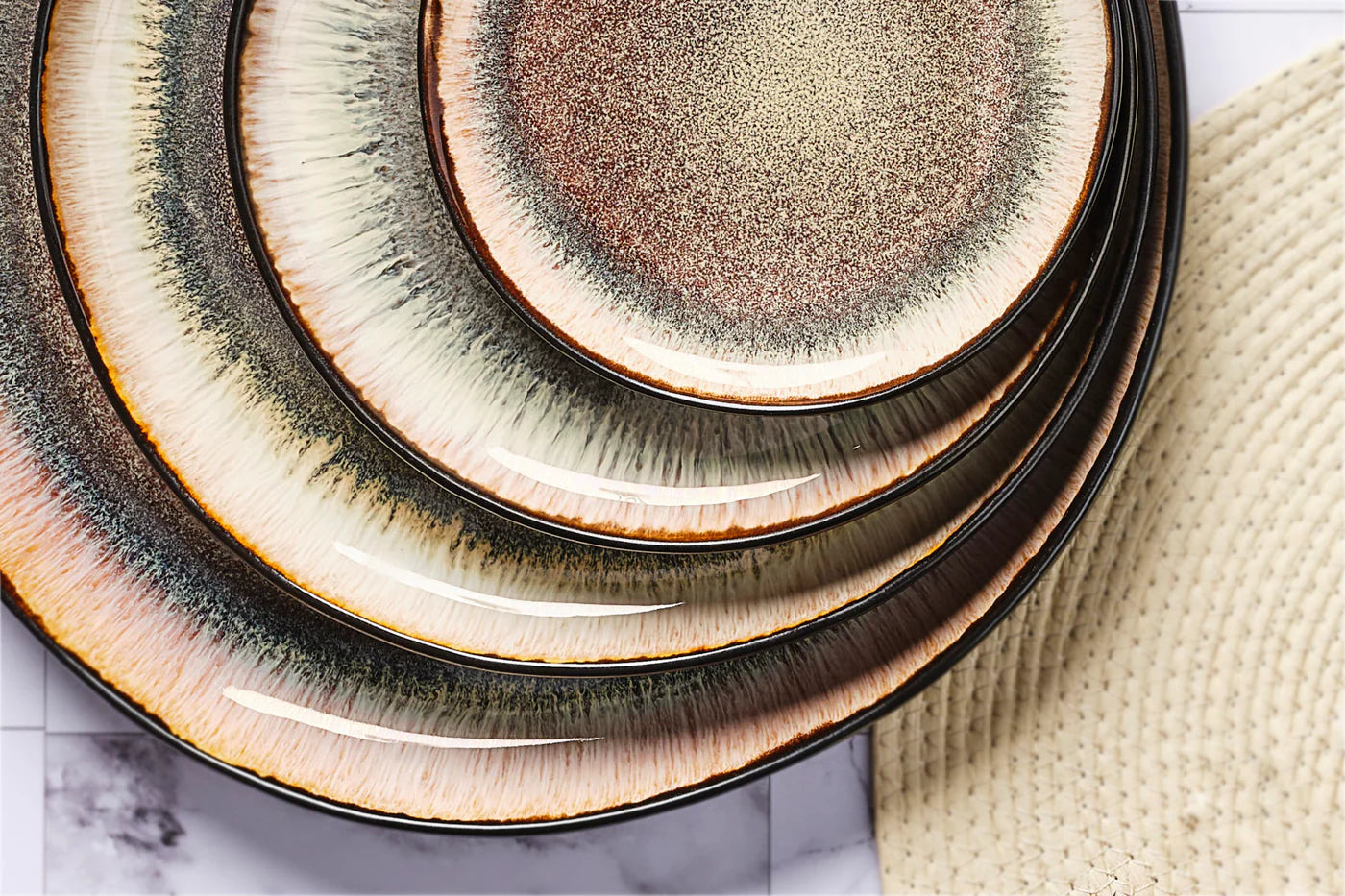 Geschirr-Set IRIS - 18 tlg. - Braun