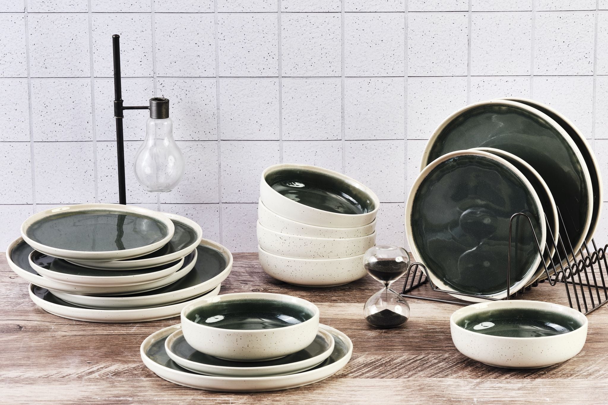 Service Les Essentiels OXYGEN - 18 pièces - Vert de gris