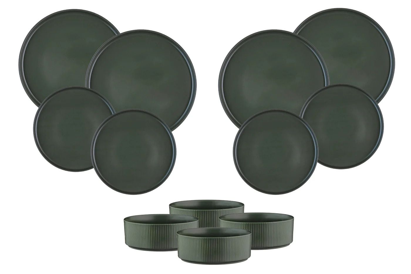 Geschirr-Set SCANDI - 12 tlg. - Oliv