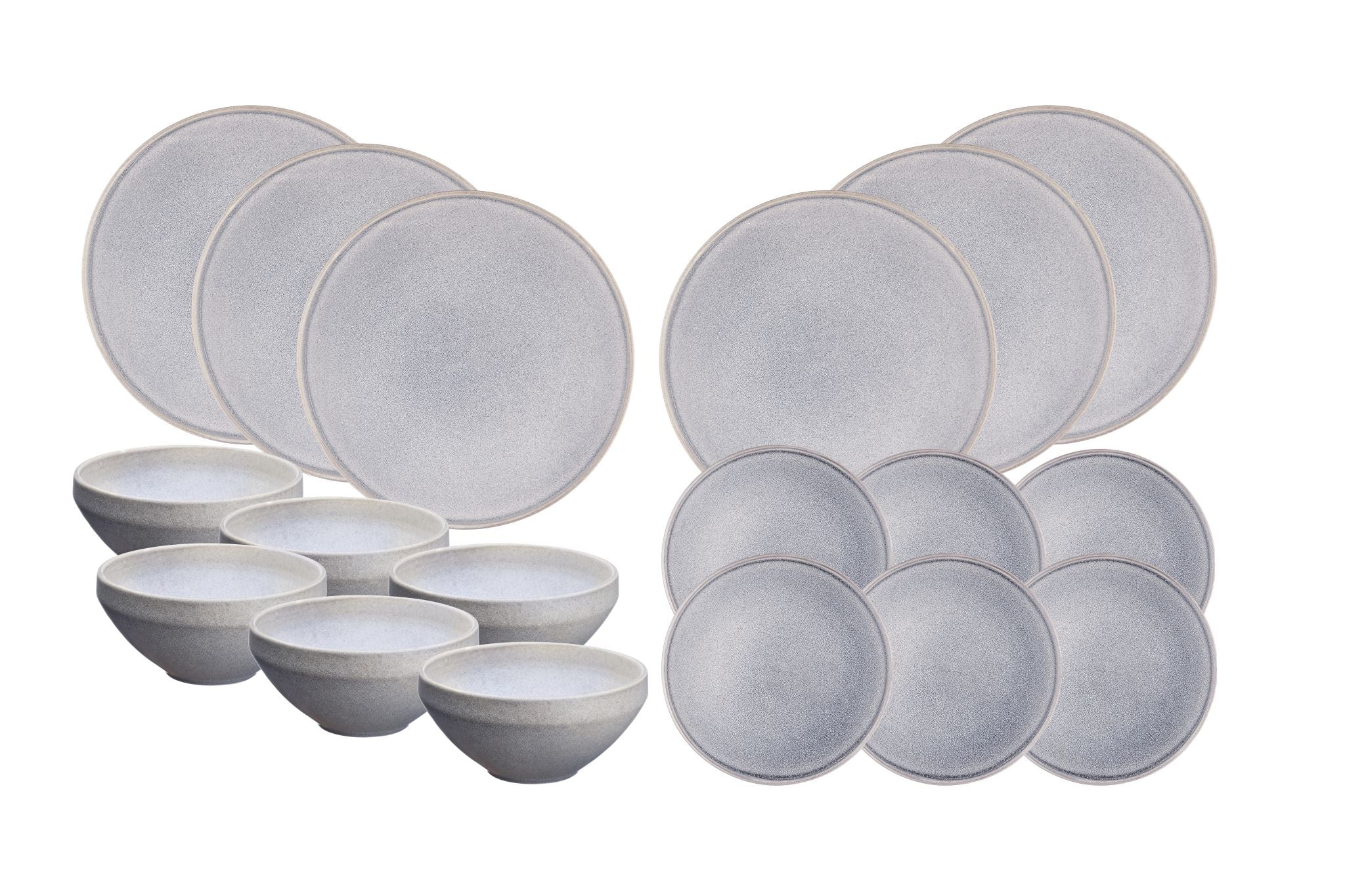 Geschirr-Set STONE - 18 tlg. - Mondgrau