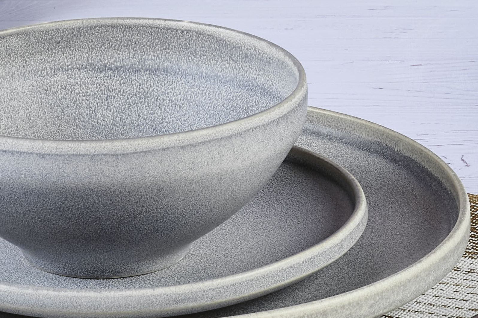 Geschirr-Set STONE - 18 tlg. - Mondgrau