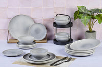 Geschirr-Set STONE - 18 tlg. - Mondgrau