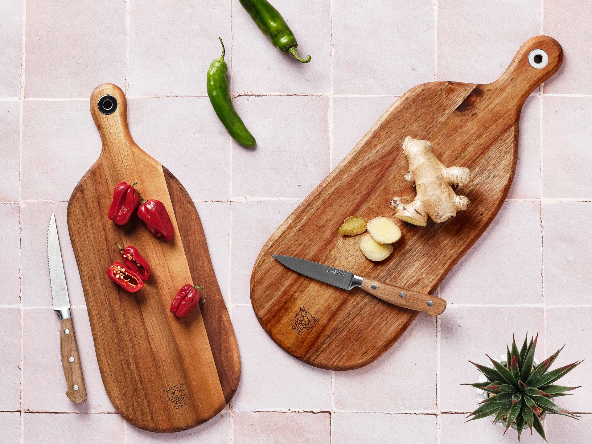 Schneidebrett aus Akazienholz FREJA - 48 x 19cm - Braun