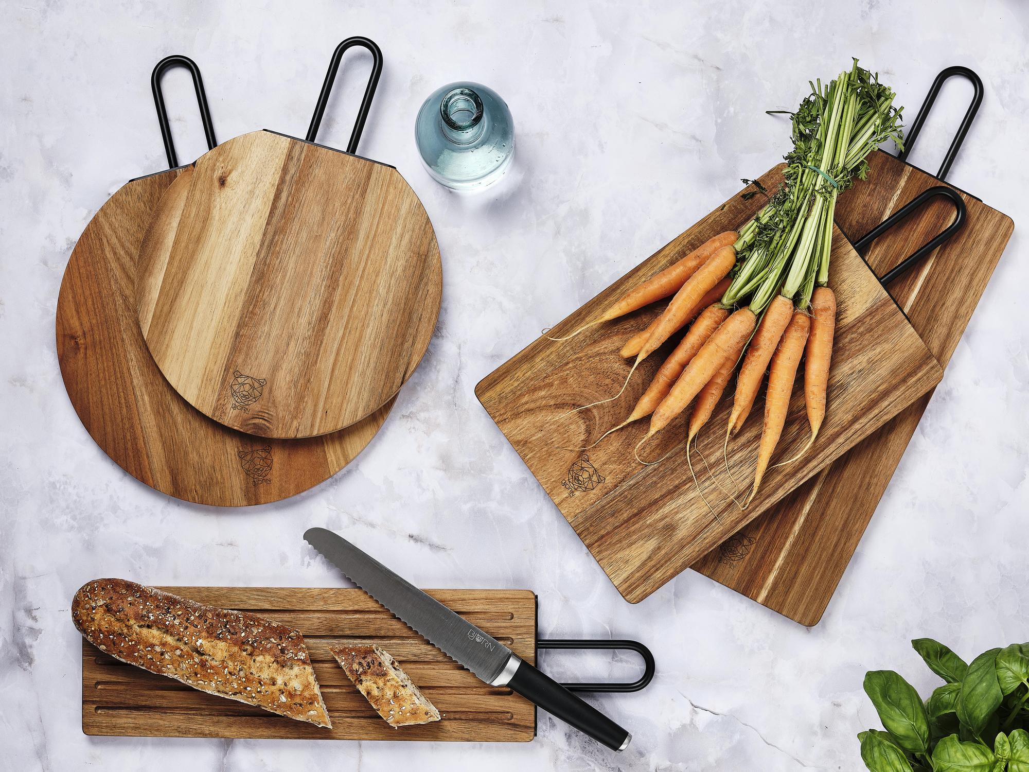 Schneidebrett aus Akazienholz STINE - 33 x 23cm - Braun